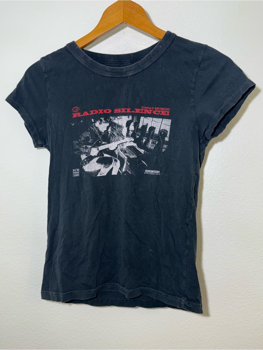 Brandy Melville Radio Silence Graphic Tee - Black